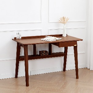 [Loydn Natural] 고무나무 원목 서재 서랍형 책상 테이블 1200